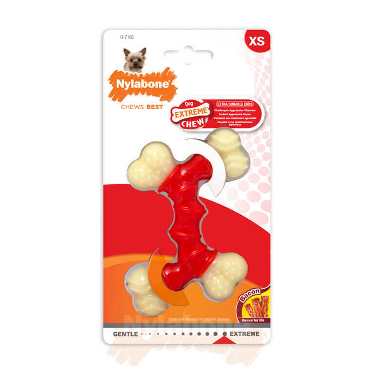 Nylabone Domuz Pastırması Aromalı Köpek Çiğneme Kemiği XS - 1