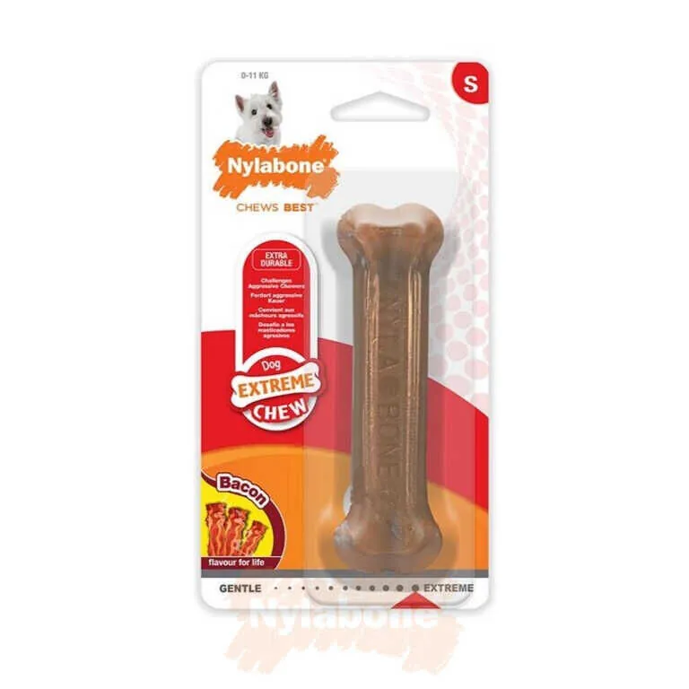 Nylabone Domuz Pastırması Aromalı Köpek Çiğneme Kemiği S - 1