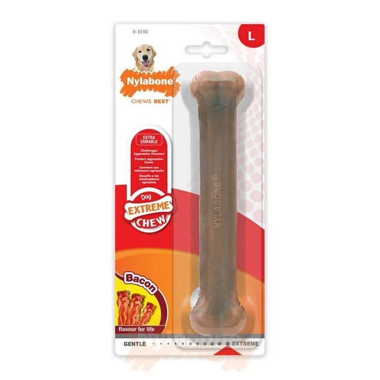 Nylabone Domuz Pastırması Aromalı Köpek Çiğneme Kemiği L - 1