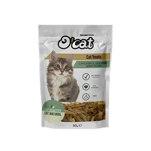 O Cat Tavuk ve Yosunlu Mini Çubuk Kedi Ödülü 50 Gr