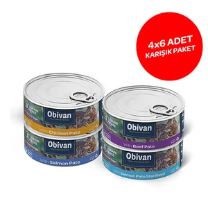 Obivan Karışık Lezzetler Kedi Yaş Mama Kutusu 80 Gr x 24 Adet