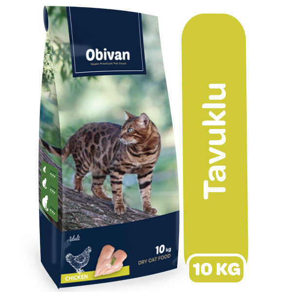 Obivan Tavuklu Yetişkin Kedi Maması 10kg - 2