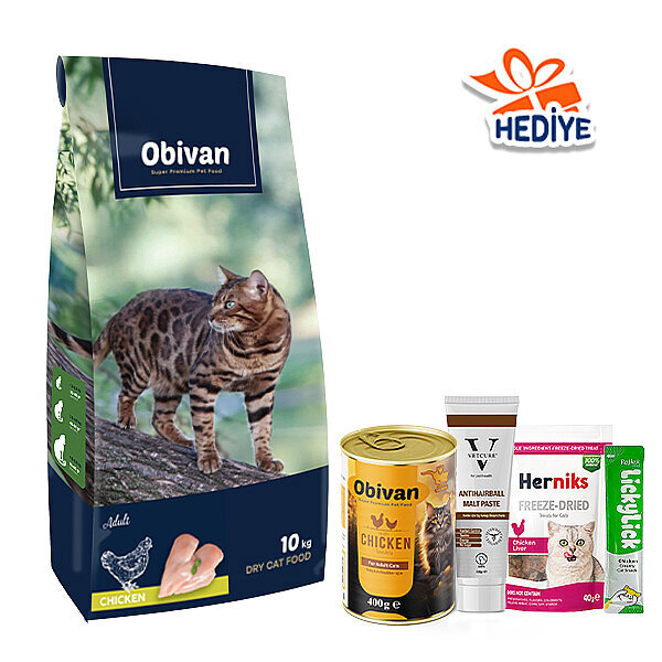Obivan Tavuklu Yetişkin Kedi Maması 10kg