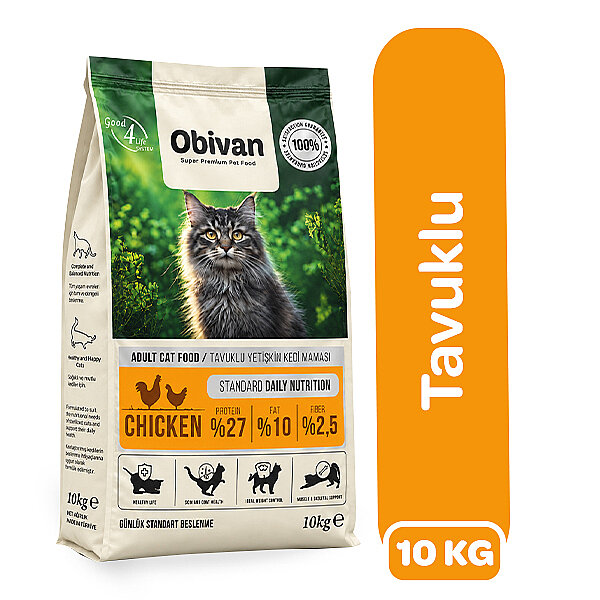 Obivan Tavuklu Kedi Maması 10 kg - 1