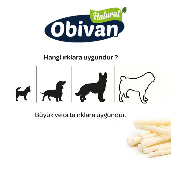 Obivan Ağız Ve Diş Sağlığı Için Köpek Diş Bakım Burgu Kemiği 100 Adet 500 Gr - 3