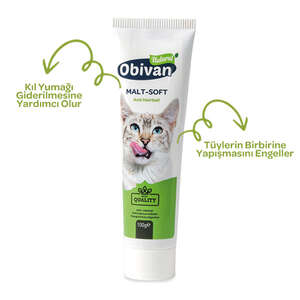 Obivan Premium Anti-Hairball Tüy Yumağı Önleyici Malt Kedi Macunu 100 gr