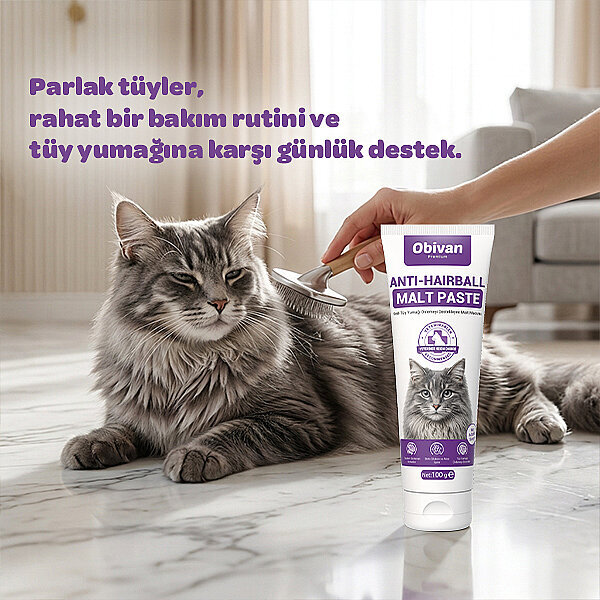 Obivan Premium Anti-Hairball Tüy Yumağı Önleyici Malt Kedi Macunu 100 gr - 5