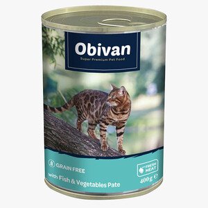 Obivan Balıklı ve Sebzeli Ezme Yetişkin Kedi Konservesi 400 GR