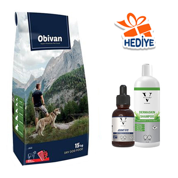 Obivan Biftekli ve Kızılcıklı Yetişkin Köpek Maması 15 Kg - 1