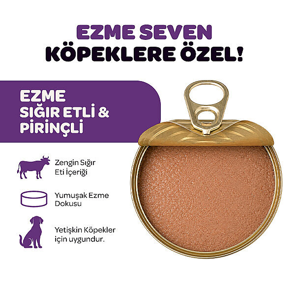 Obivan Düşük Tahıllı Sığır Etli Pirinçli Köpek Konservesi 400 gr - 2