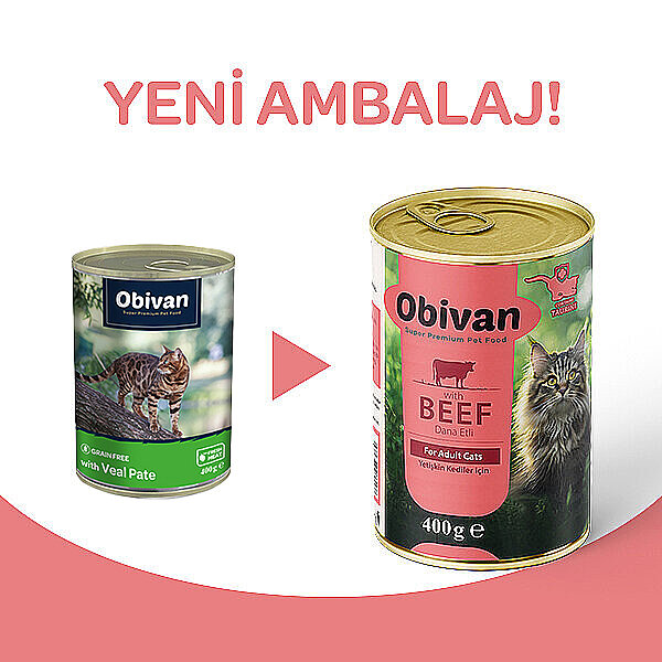 Obivan Dana Etli Sos İçinde Gravy Yetişkin Kedi Yaş Maması 400 GR - 2