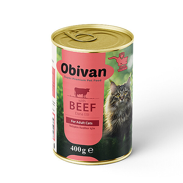 Obivan Dana Etli Sos İçinde Gravy Yetişkin Kedi Yaş Maması 400 GR - 1