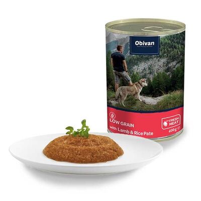 Obivan Düşük Tahıllı Kuzu Etli Pirinçli Ezme Köpek Yaş Maması 400 Gr x 12 Adet - 2