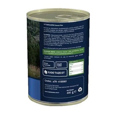 Obivan Düşük Tahıllı Somonlu Pirinçli Ezme Köpek Konservesi 400 Gr x 12 Adet - 2