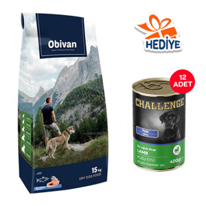 Obivan Hypoallergenic Somonlu ve Hamsili Yetişkin Köpek Maması 15 Kg