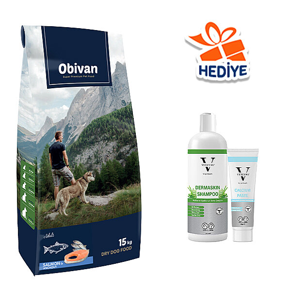 Obivan Hypoallergenic Somonlu ve Hamsili Yetişkin Köpek Maması 15 Kg