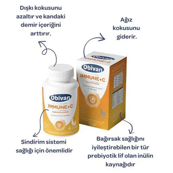 Obivan Immune C Kedi ve Köpekler İçin Bağışıklık Sistemi Desteği 75 Tablet - 1