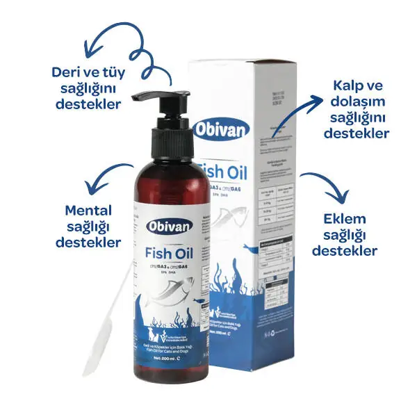 Obivan Kedi ve Köpekler için Balık Yağı 200 ml - 1