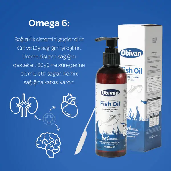 Obivan Kedi ve Köpekler için Balık Yağı 200 ml - 7