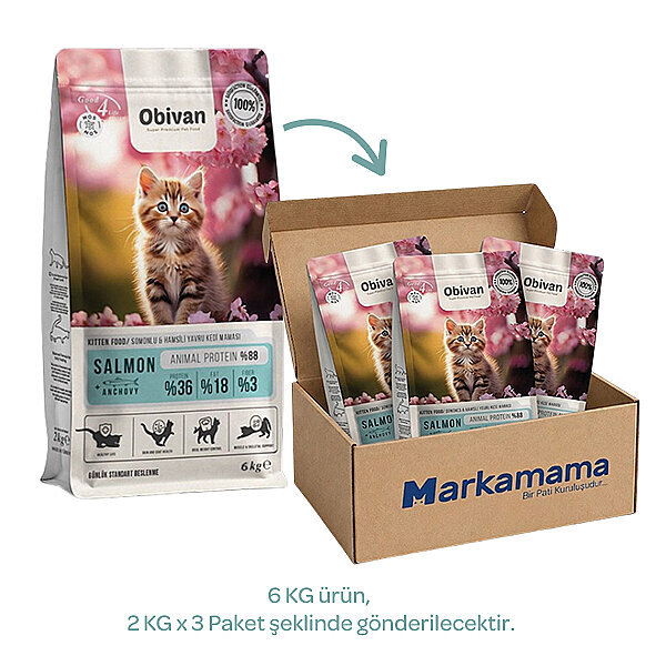 Obivan Somonlu ve Hamsili Yavru Kedi Maması 6 kg - 2