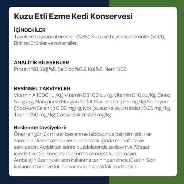 Obivan Kuzu Etli Ezme Yetişkin Kedi Konservesi 400 GR x 12 Adet - 6