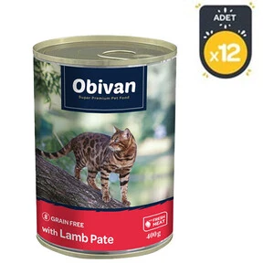 Obivan Kuzu Etli Ezme Yetişkin Kedi Konservesi 400 GR x 12 Adet - 2
