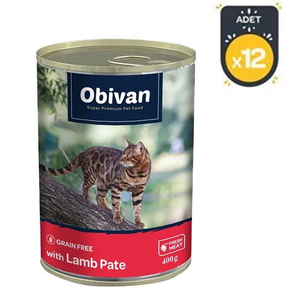 Obivan Kuzu Etli Ezme Yetişkin Kedi Konservesi 400 GR x 12 Adet - 2