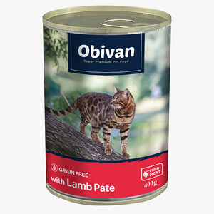 Obivan Kuzu Etli Ezme Yetişkin Kedi Yaş Maması 400 GR x 12 Adet - 3