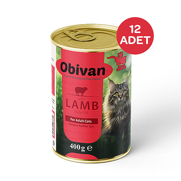 Obivan Kuzu Etli Sos İçinde Gravy Yetişkin Kedi Yaş Maması 400 GR x 12 Adet