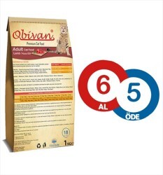 Obivan Kuzu Etli Kedi Maması 1 KG ( 6 AL 5 ÖDE )