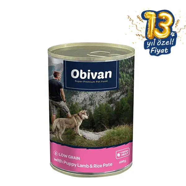 Obivan Düşük Tahıllı Kuzu Etli Pirinçli Yavru Ezme Köpek Konservesi 400 Gr - 5