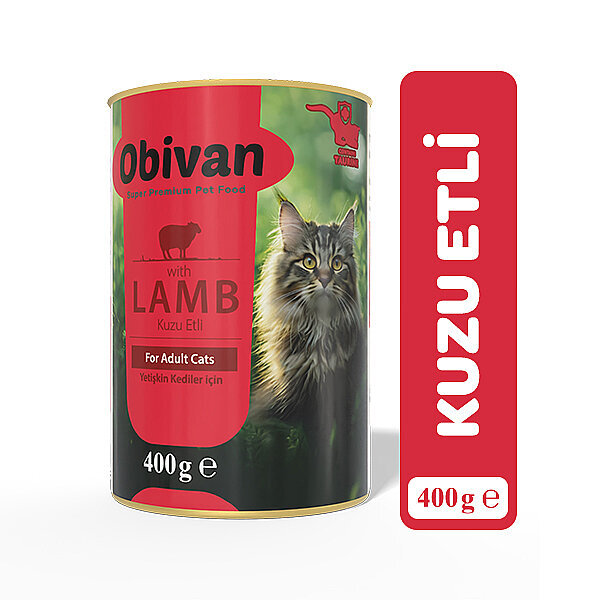 Obivan Kuzu Etli Sos İçinde Gravy Yetişkin Kedi Konservesi 400 gr