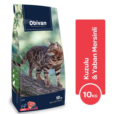 Obivan Kuzu Etli ve Yaban Mersinli Yetişkin Kedi Maması 10kg - 1