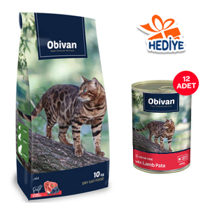 Obivan Kuzu Etli ve Yaban Mersinli Yetişkin Kedi Maması 10kg - 6