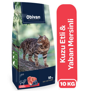 Obivan Kuzu Etli ve Yaban Mersinli Yetişkin Kedi Maması 10kg