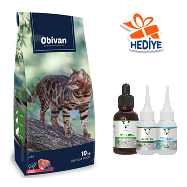 Obivan Kuzu Etli ve Yaban Mersinli Yetişkin Kedi Maması 10kg - 1
