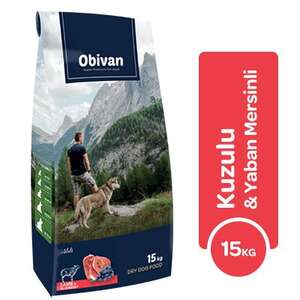 Obivan Kuzu Etli ve Yaban Mersinli Yetişkin Köpek Maması 15 Kg
