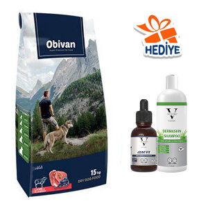 Obivan Kuzu Etli ve Yaban Mersinli Yetişkin Köpek Maması 15 Kg