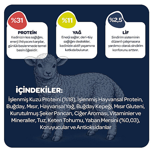 Obivan Kuzu Etli ve Yaban Mersinli Yetişkin Kedi Maması 2 kg - 4