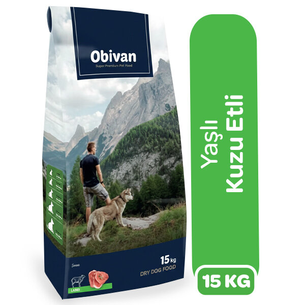Obivan Kuzu Etli Yaşlı Köpek Maması 15 kg - 1