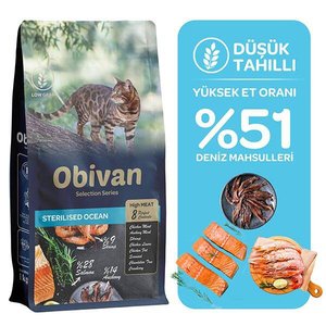 Obivan Selection Sterilised Düşük Tahıllı Okyanus Balıklı Kısırlaştırılmış Kedi Maması 10 kg