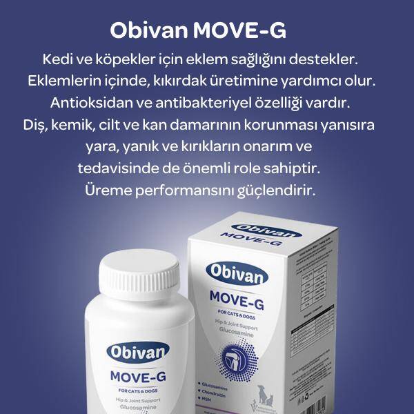 Obivan Move+G Glucosamine Kedi Ve Köpekler Için Eklem Ve Kas Desteği 75 Tablet - 2