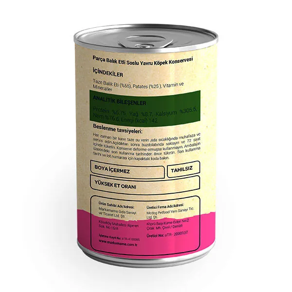 Obivan Tahılsız Parça Balık Etli Soslu Yavru Köpek Yaş Maması 415 GR - 2