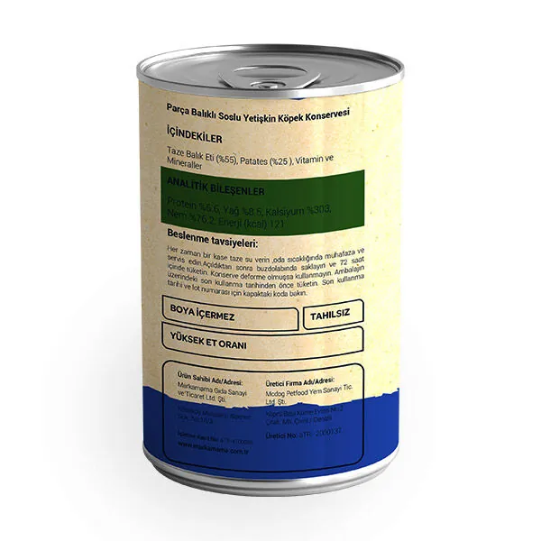 Obivan Tahılsız Parça Balıklı Soslu Köpek Konservesi 400 GR - 2