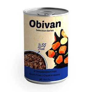 Obivan Tahılsız Parça Balıklı Soslu Köpek Konservesi 400 GR