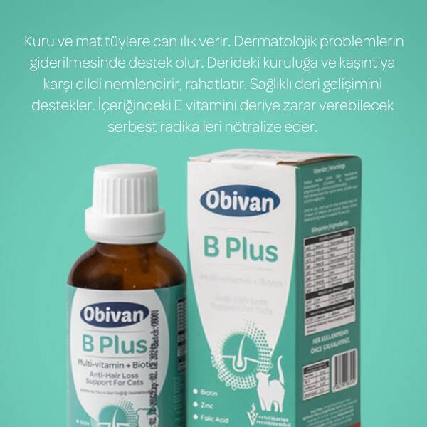 Obivan Tüy Sağlığını Destekleyici Kediler İçin Multivitamin Damla 50 ML - 3