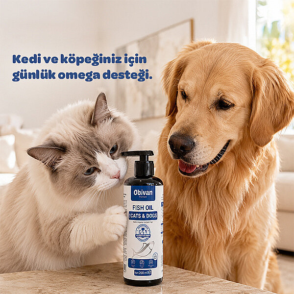 Obivan Premium Kedi ve Köpekler için Omega 3-6 ile Tüy ve Cilt Sağlığı Desteği Balık Yağı 200ml - 5