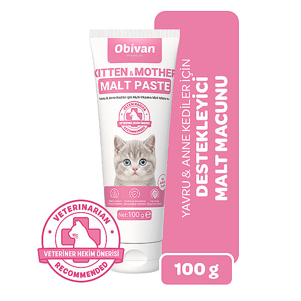 Obivan Premium Multivitamin Yavru ve Hamile Kedi Malt Macunu 100 gr - 1
