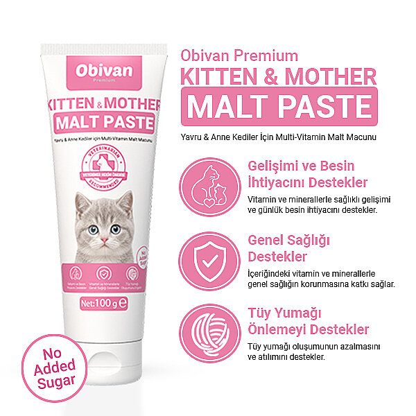 Obivan Premium Multivitamin Yavru ve Hamile Kedi Malt Macunu 100 gr - 2