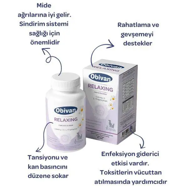 Obivan Relaxing Kedi ve Köpekler İçin AntiStres 75 Tablet - 1